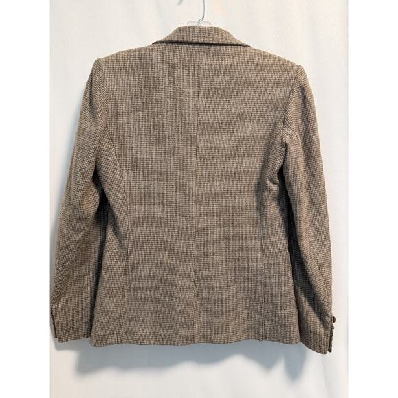 Londonderry | Women’s Vintage Wool Jacket Tweed Checked Tan Brown- Size 7/8 - Picture 3 of 9